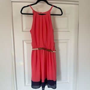 Iz Byer Vibrant Pink Sleeveless Dress - Size Juniors M